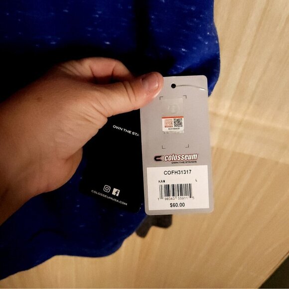 Colosseum New University Of Kansas Blue Grey Heathered Cropped Sweatshirt - Picture 9 of 11